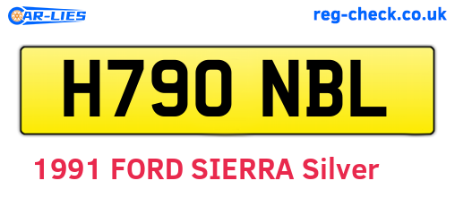H790NBL are the vehicle registration plates.