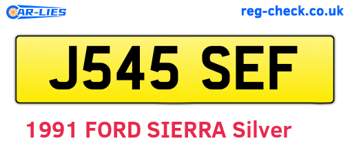 J545SEF are the vehicle registration plates.