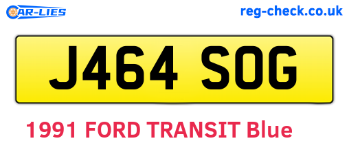 J464SOG are the vehicle registration plates.