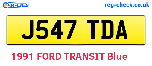 J547TDA are the vehicle registration plates.