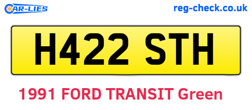 H422STH are the vehicle registration plates.