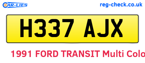 H337AJX are the vehicle registration plates.