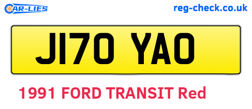 J170YAO are the vehicle registration plates.