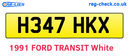 H347HKX are the vehicle registration plates.