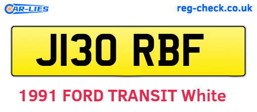 J130RBF are the vehicle registration plates.