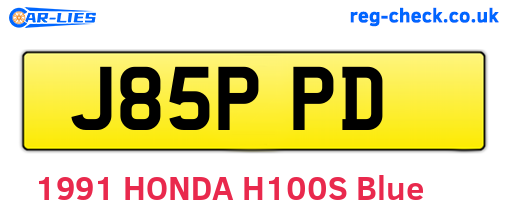 J85PPD are the vehicle registration plates.