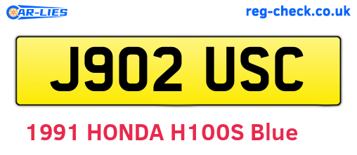 J902USC are the vehicle registration plates.