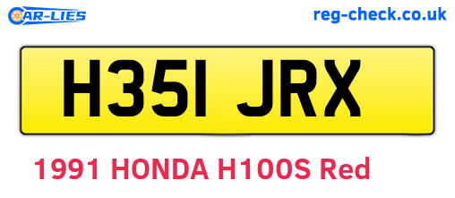H351JRX are the vehicle registration plates.