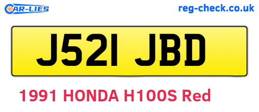 J521JBD are the vehicle registration plates.