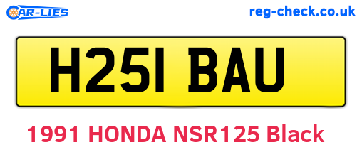 H251BAU are the vehicle registration plates.