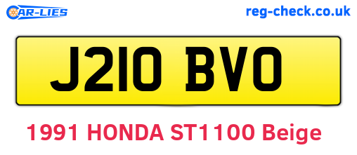 J210BVO are the vehicle registration plates.