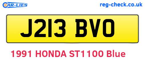 J213BVO are the vehicle registration plates.