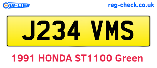 J234VMS are the vehicle registration plates.