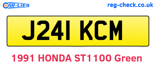 J241KCM are the vehicle registration plates.