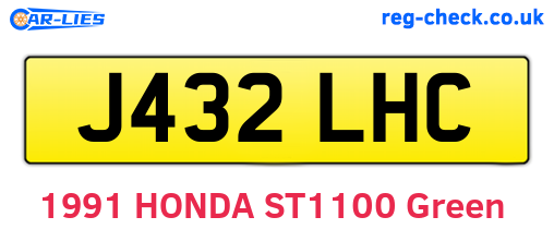 J432LHC are the vehicle registration plates.