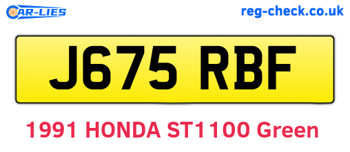 J675RBF are the vehicle registration plates.