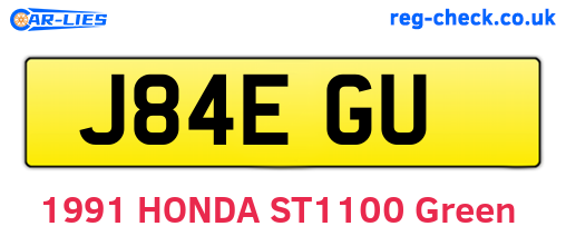 J84EGU are the vehicle registration plates.