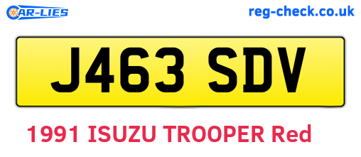 J463SDV are the vehicle registration plates.