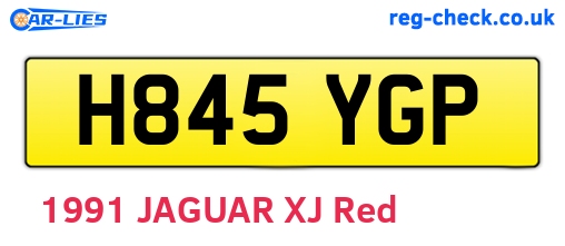 H845YGP are the vehicle registration plates.