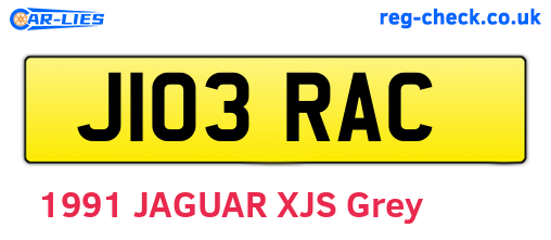 J103RAC are the vehicle registration plates.