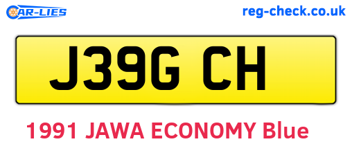 J39GCH are the vehicle registration plates.
