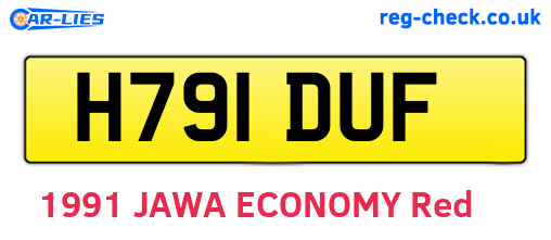 H791DUF are the vehicle registration plates.