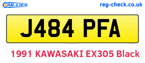 J484PFA are the vehicle registration plates.