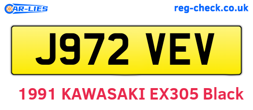 J972VEV are the vehicle registration plates.