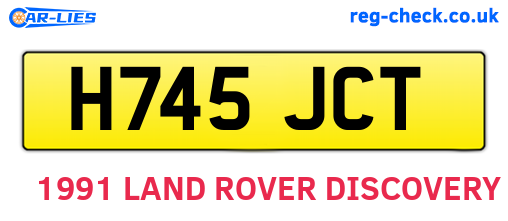H745JCT are the vehicle registration plates.