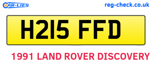 H215FFD are the vehicle registration plates.