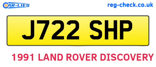 J722SHP are the vehicle registration plates.