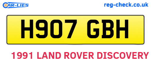 H907GBH are the vehicle registration plates.