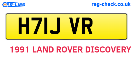 H71JVR are the vehicle registration plates.