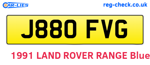 J880FVG are the vehicle registration plates.