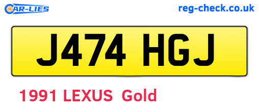 J474HGJ are the vehicle registration plates.