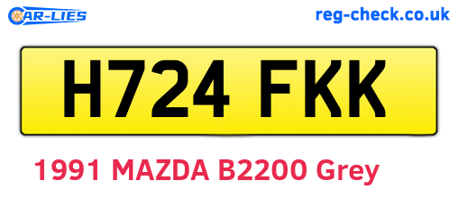H724FKK are the vehicle registration plates.