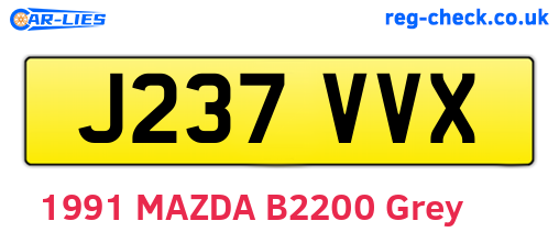 J237VVX are the vehicle registration plates.