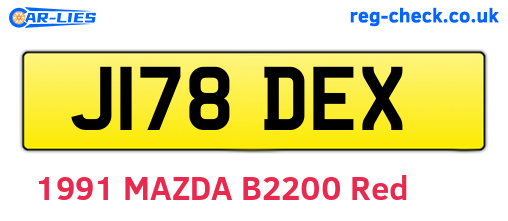 J178DEX are the vehicle registration plates.