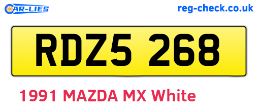 RDZ5268 are the vehicle registration plates.