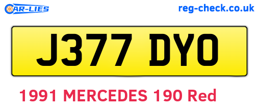 J377DYO are the vehicle registration plates.