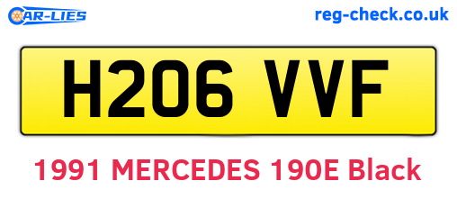 H206VVF are the vehicle registration plates.