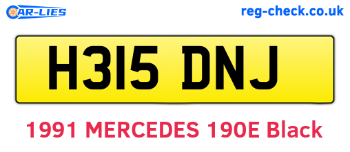 H315DNJ are the vehicle registration plates.