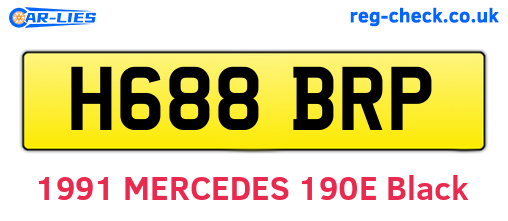 H688BRP are the vehicle registration plates.