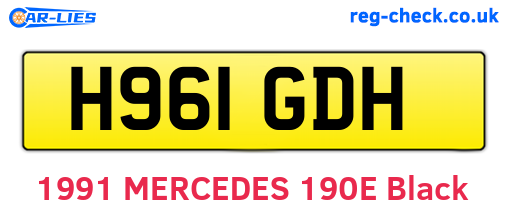 H961GDH are the vehicle registration plates.
