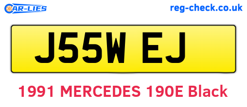 J55WEJ are the vehicle registration plates.