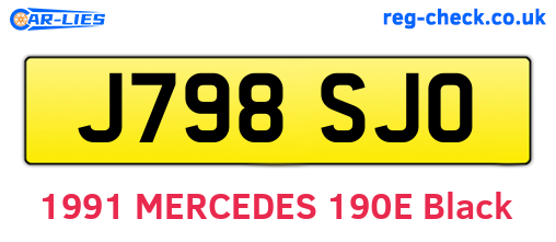 J798SJO are the vehicle registration plates.