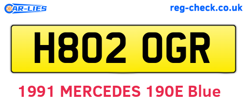 H802OGR are the vehicle registration plates.