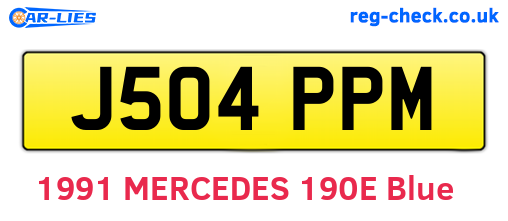 J504PPM are the vehicle registration plates.