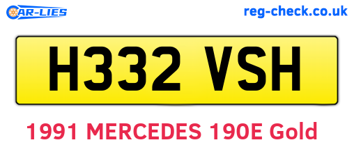 H332VSH are the vehicle registration plates.
