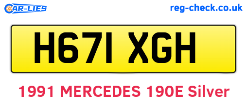 H671XGH are the vehicle registration plates.